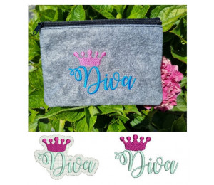 Stickdatei - Diva mit Krone in 2 Varianten